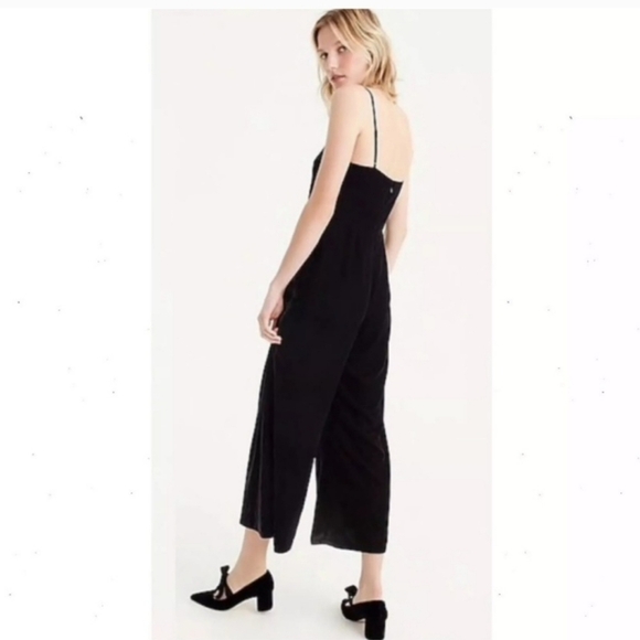 J. CREW Black Velvet Cropped Jumpsuit Size 2 - Picture 3 of 7